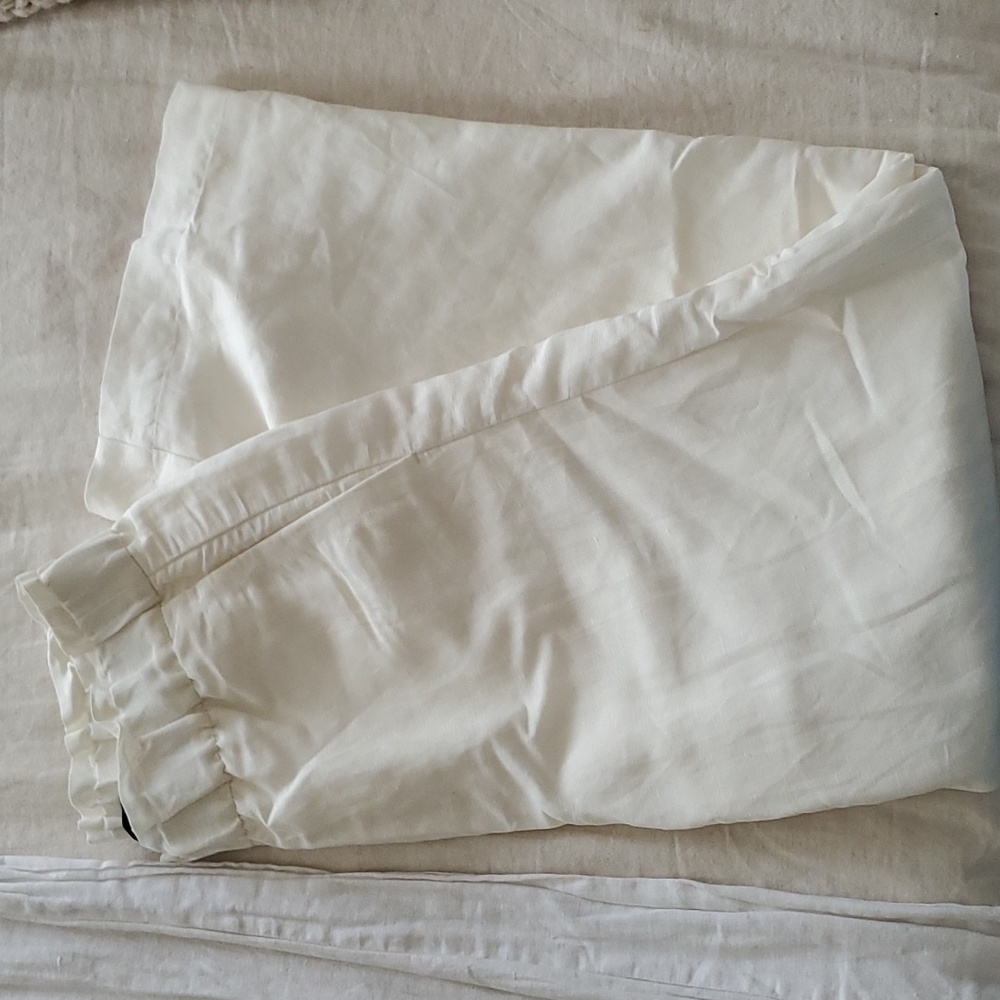 Ann Taylor ivory linen wide leg pants - Size S